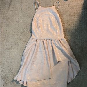 Pink shimmer asymmetrical dress